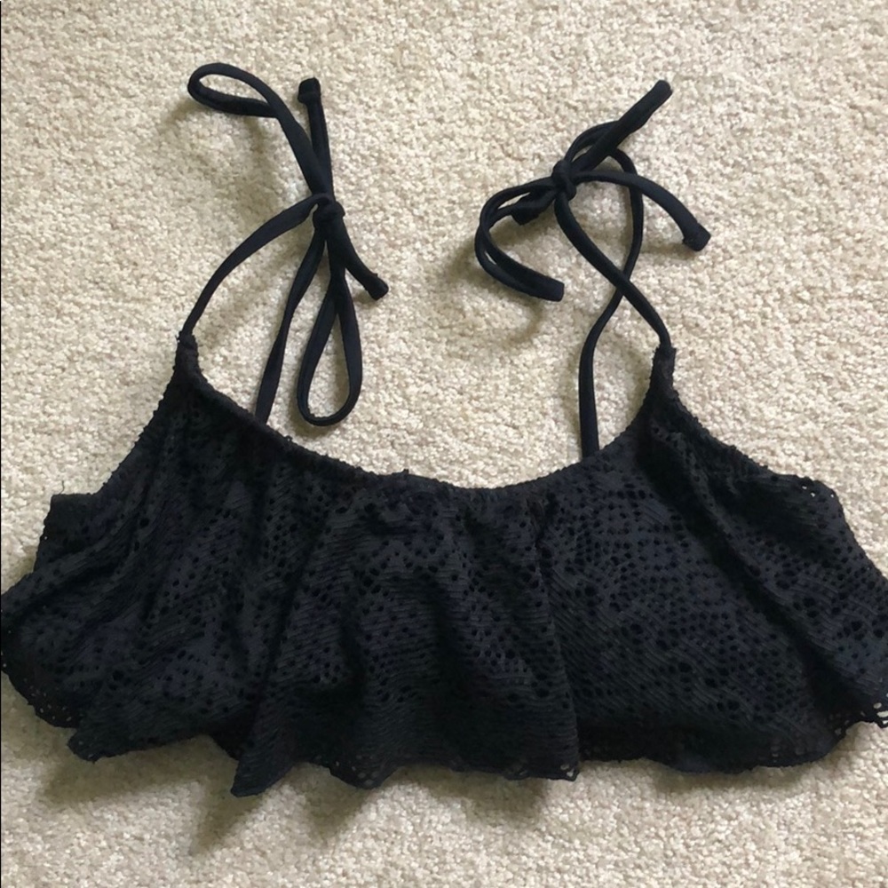 Black crochet bikini top
